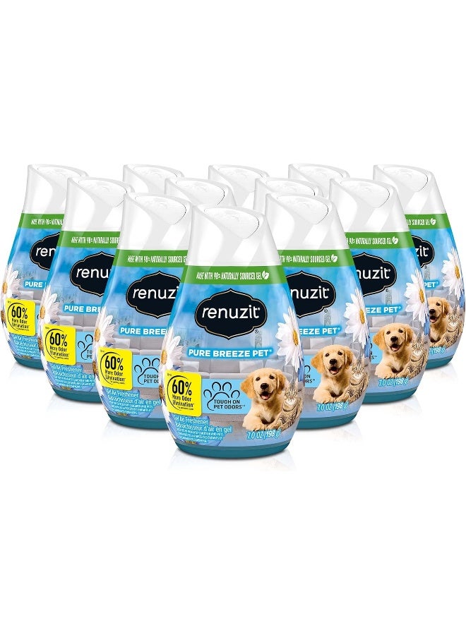 Renuzit Gel Air Freshener, Pure Breeze Pet, Tough on Pet Odors, 12Count - Image 1